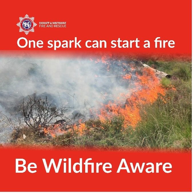 Picture of burning heathland Be wildfire aware